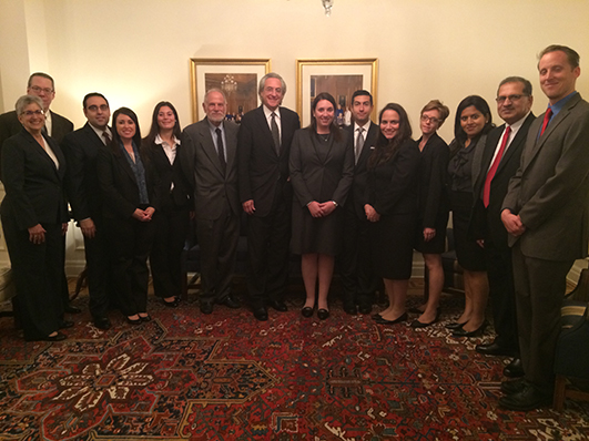 Tom Kline and Dean Roger Dennis with alumni at Supreme Court swearing in